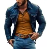 Men's Casual Zipper Lapel Leather Jacket 31014462X sold by Manly