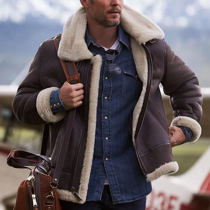 Men's Suede Lambswool Paneled Jacket 61528935U sold by Manly product image thumbnail 2