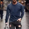 Men's Classic Casual Crew Neck Long Sleeve T-Shirt 78521115K sold by Manly