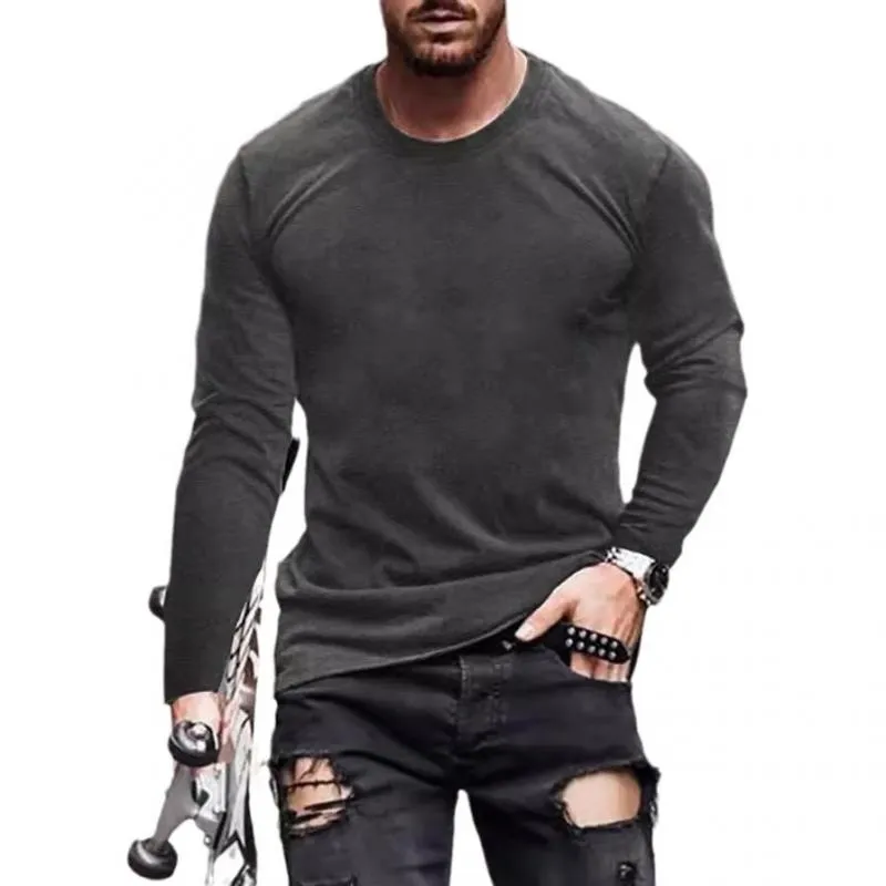 Men's Classic Casual Crew Neck Long Sleeve T-Shirt 78521115K sold by Manly