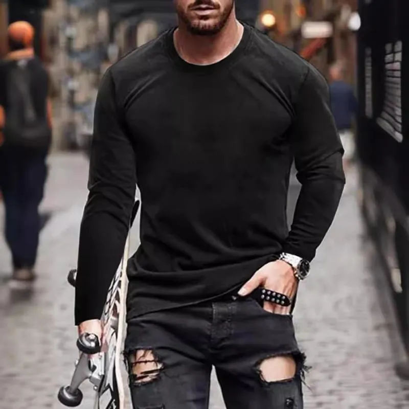 Men's Classic Casual Crew Neck Long Sleeve T-Shirt 78521115K sold by Manly product image thumbnail 3