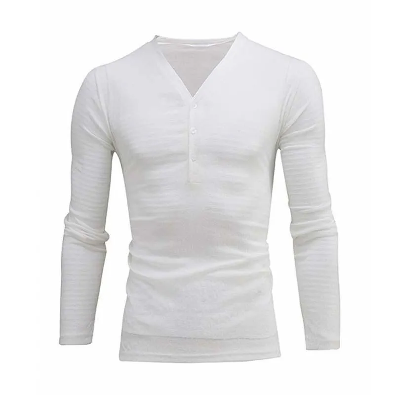 Men's Classic Casual V-Neck Long Sleeve T-Shirt 03851336K sold by Manly product image thumbnail 5