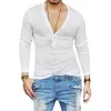 Men's Classic Casual V-Neck Long Sleeve T-Shirt 03851336K sold by Manly