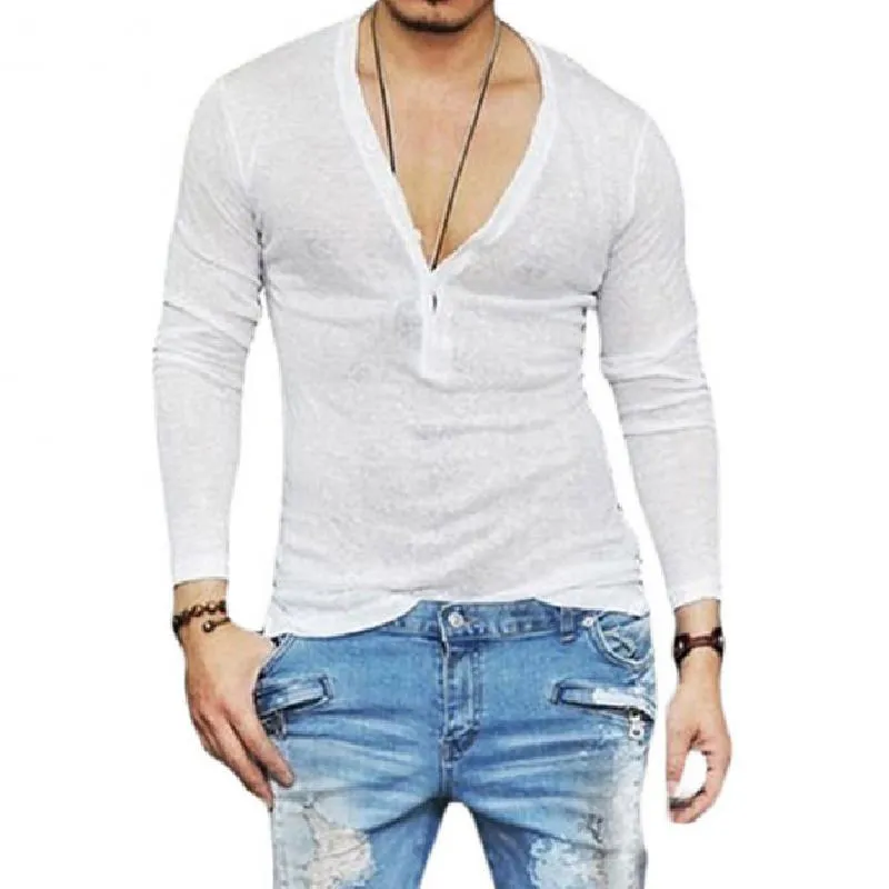 Men's Classic Casual V-Neck Long Sleeve T-Shirt 03851336K sold by Manly product image thumbnail 2