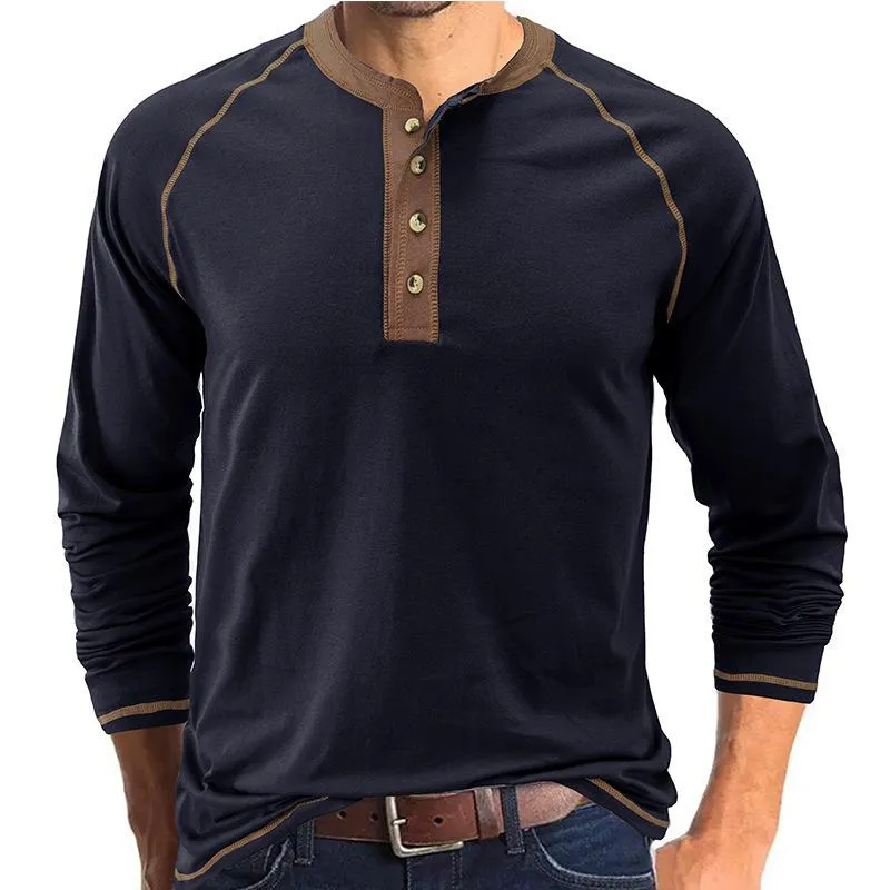 Men's Classic Casual Henley Neck Long Sleeve T-Shirt 62985275K sold by Manly product image thumbnail 5