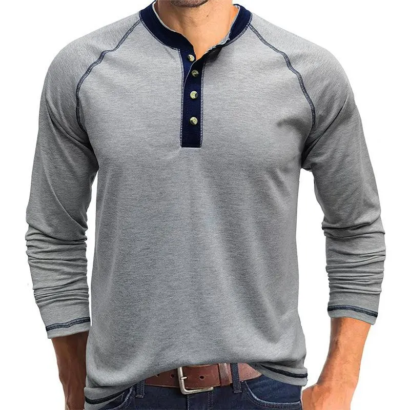 Men's Classic Casual Henley Neck Long Sleeve T-Shirt 62985275K sold by Manly product image thumbnail 2