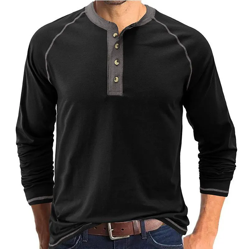 Men's Classic Casual Henley Neck Long Sleeve T-Shirt 62985275K sold by Manly product image thumbnail 3