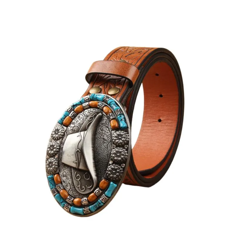 Men's Classic Vintage Western Cowboy Style Belt 76313607K sold by Manly