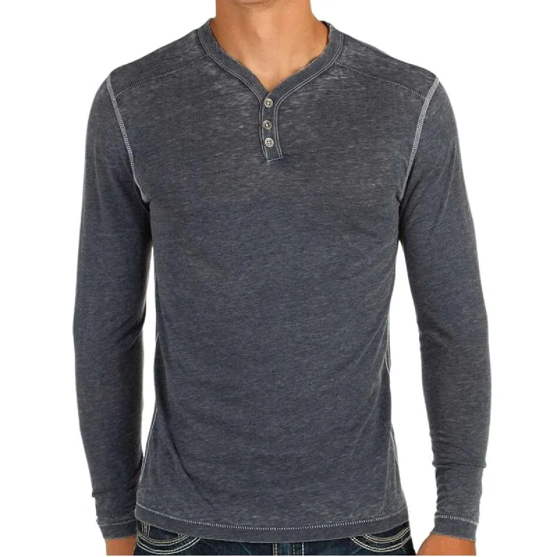 Men's Classic Retro V-neck Long-sleeved Versatile T-shirt 69436939F sold by Manly