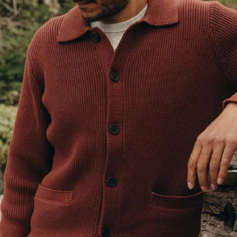 Men's Casual Solid Color Lapel Single Breasted Knitted Cardigan 45651264M sold by Manly product image thumbnail 3