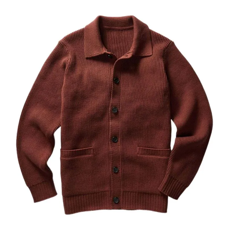 Men's Casual Solid Color Lapel Single Breasted Knitted Cardigan 45651264M sold by Manly