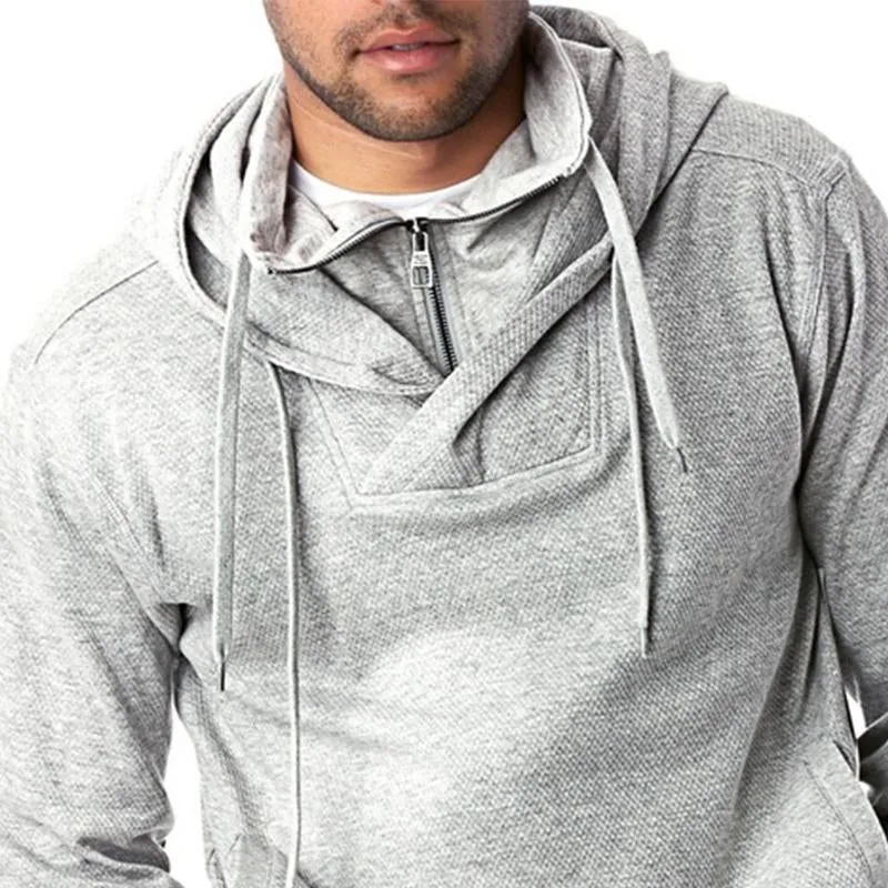 Men's Light Grey Half Zip Hoodie 02943364U sold by Manly product image thumbnail 2