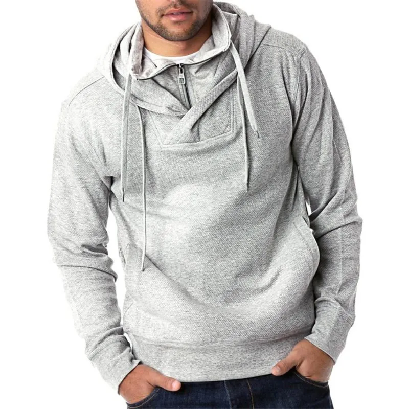 Men's Light Grey Half Zip Hoodie 02943364U sold by Manly