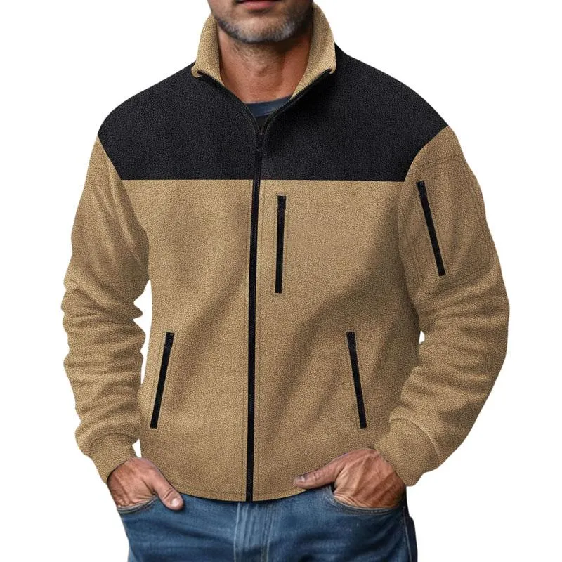 Men's Casual Colorblock Stand Collar Zipper Jacket 32343709X sold by Manly product image thumbnail 3