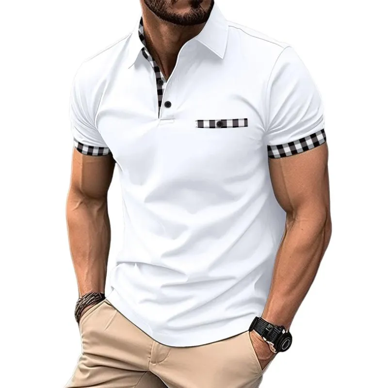 Men's Plaid Short Sleeve POLO Shirt 64655909X sold by Manly