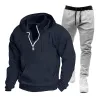 Men's Hooded Casual Sweatshirt and Sweatpants Two-piece Set 87615343X sold by Manly