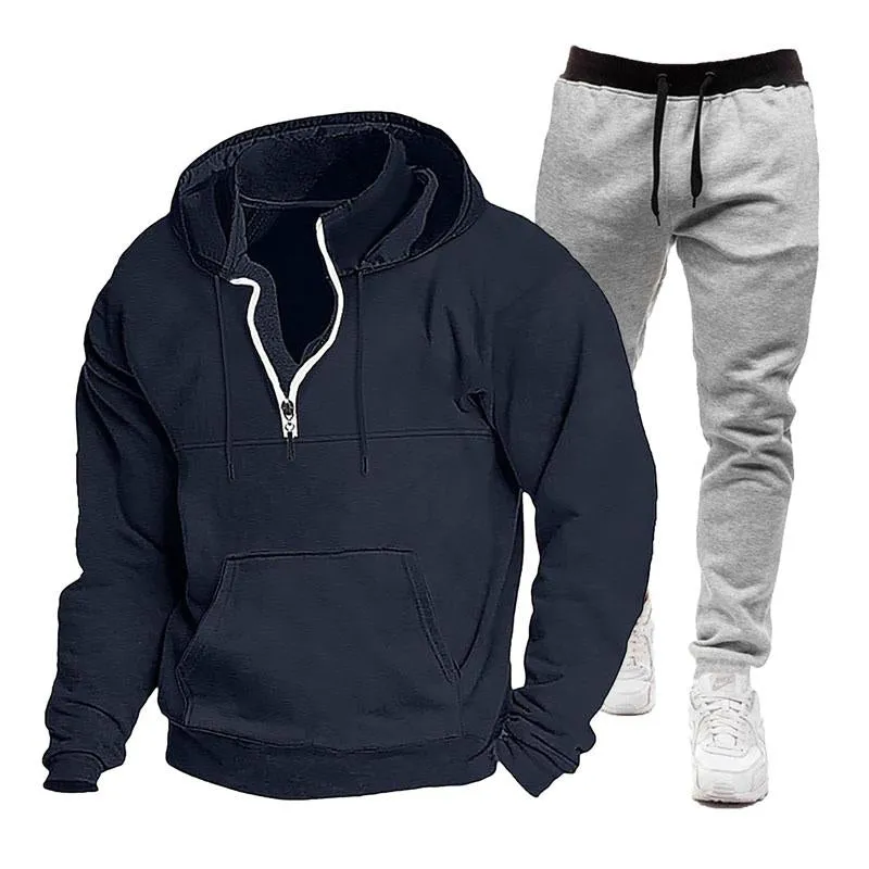 Men's Hooded Casual Sweatshirt and Sweatpants Two-piece Set 87615343X sold by Manly product image thumbnail 2