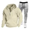 Men's Hooded Casual Sweatshirt and Sweatpants Two-piece Set 87615343X sold by Manly