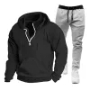 Men's Hooded Casual Sweatshirt and Sweatpants Two-piece Set 87615343X sold by Manly