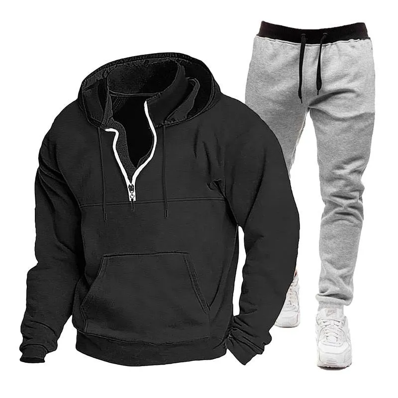 Men's Hooded Casual Sweatshirt and Sweatpants Two-piece Set 87615343X sold by Manly product image thumbnail 4