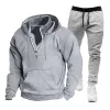 Men's Hooded Casual Sweatshirt and Sweatpants Two-piece Set 87615343X sold by Manly