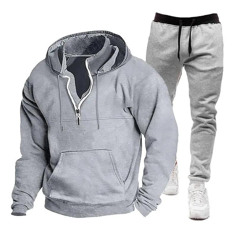 Men's Hooded Casual Sweatshirt and Sweatpants Two-piece Set 87615343X sold by Manly product image thumbnail 3