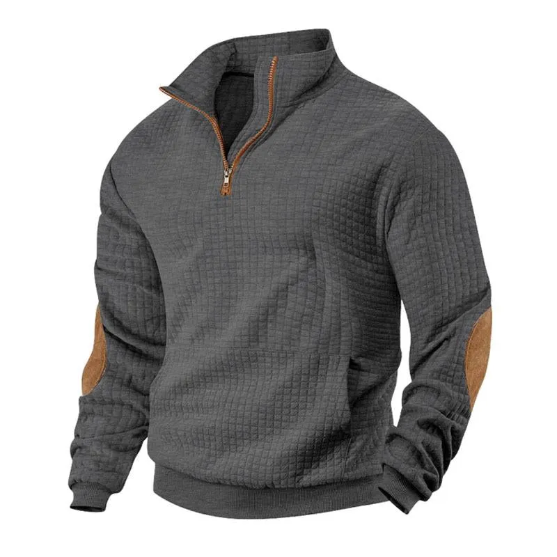 Men's Casual Plaid Half Zip Jacquard Sweatshirt 13595905X sold by Manly product image thumbnail 5