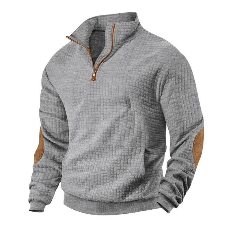 Men's Casual Plaid Half Zip Jacquard Sweatshirt 13595905X sold by Manly