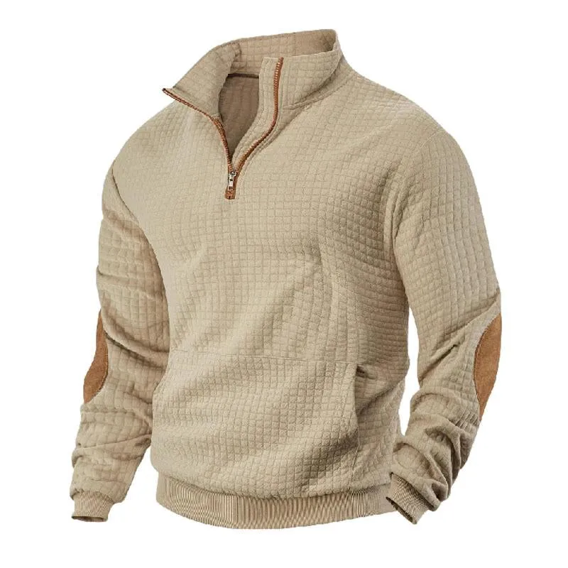 Men's Casual Plaid Half Zip Jacquard Sweatshirt 13595905X sold by Manly product image thumbnail 4