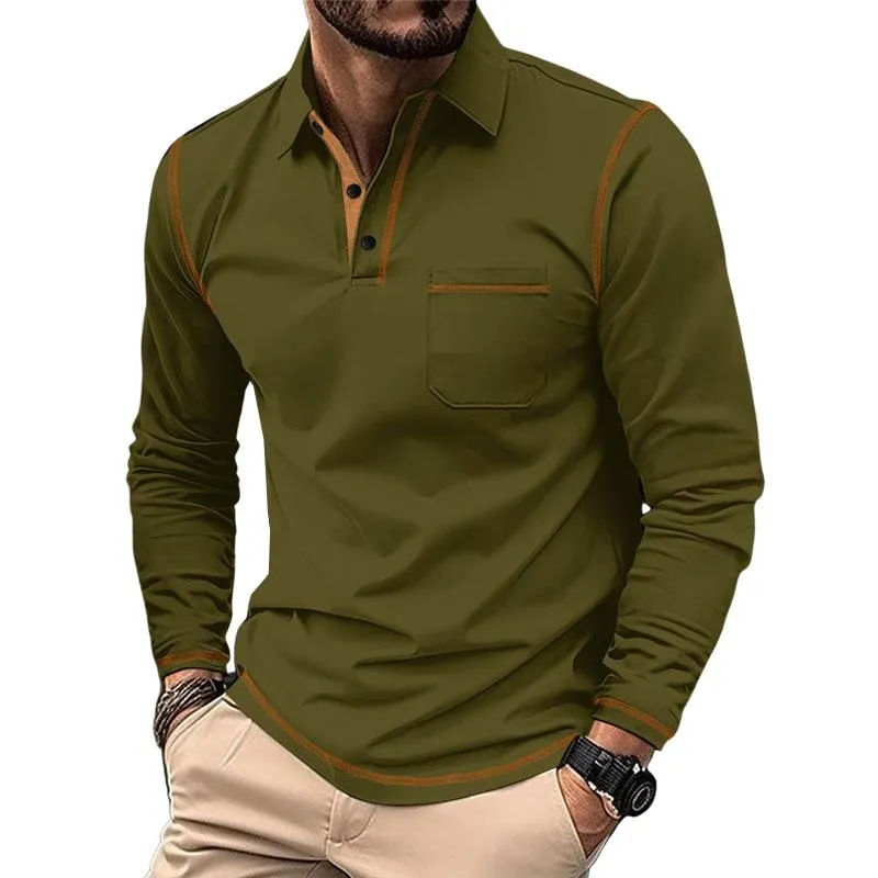 Men's Casual Long-sleeved Lapel POLO Shirt 69034556X sold by Manly product image thumbnail 3