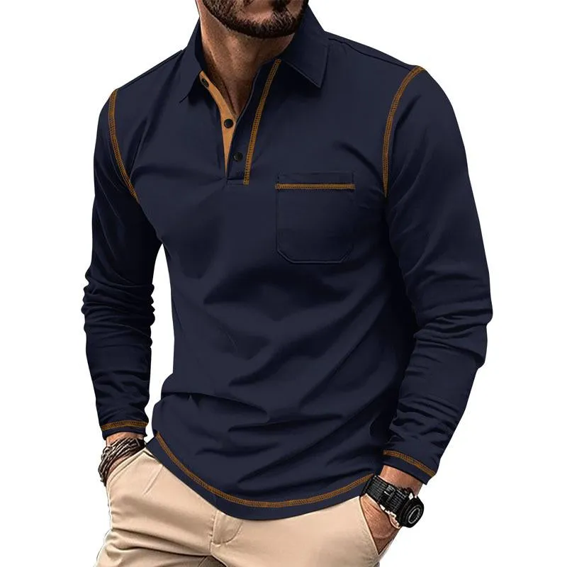 Men's Casual Long-sleeved Lapel POLO Shirt 69034556X sold by Manly product image thumbnail 2
