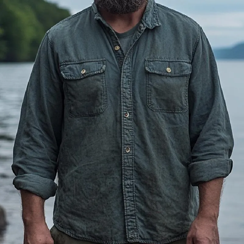 Men's Classic Casual Long Sleeve Lapel Shirt 69616942F sold by Manly product image thumbnail 3