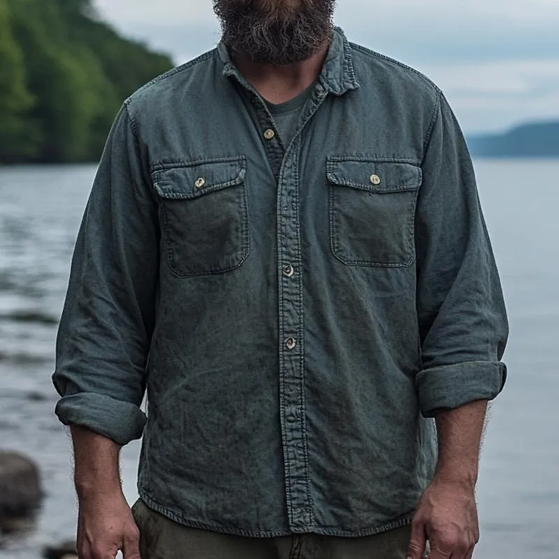 Men's Classic Casual Long Sleeve Lapel Shirt 69616942F sold by Manly product image thumbnail 2