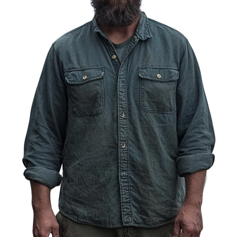 Men's Classic Casual Long Sleeve Lapel Shirt 69616942F sold by Manly