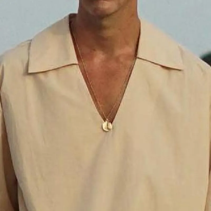 Men's Classic Casual V-Neck Long Sleeve Shirt 86461166K sold by Manly product image thumbnail 4