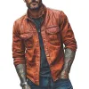 Men's Retro Versatile Lapel Leather Jacket 84332345F sold by Manly