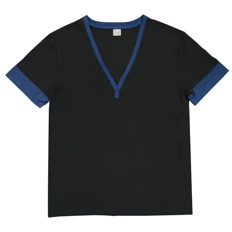 Men's Colorblock V Neck Short Sleeve Casual T-shirt 09058469Z sold by Manly product image thumbnail 5
