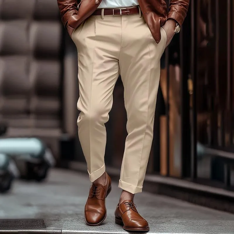 Men's Solid Color Comfortable Straight Suit Pants 68636893X sold by Manly product image thumbnail 5