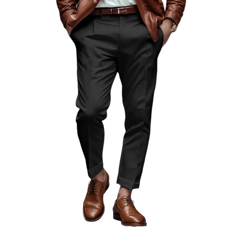 Men's Solid Color Comfortable Straight Suit Pants 68636893X sold by Manly product image thumbnail 3