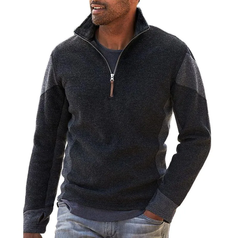 Men's Classic Stand Collar Casual Sweatshirt 77777851F sold by Manly