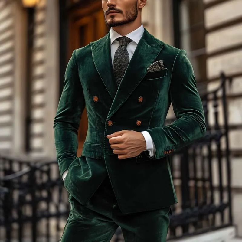 Men's Classic Vintage Double Breasted Slim Fit Velvet Blazer 46239746K sold by Manly product image thumbnail 2