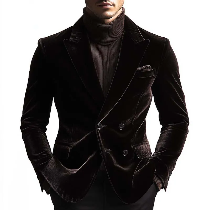 Men's Classic Vintage Double Breasted Slim Fit Velvet Blazer 82251908K sold by Manly