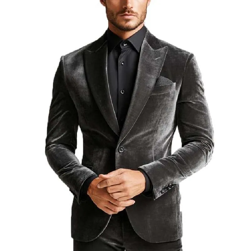 Men's Classic Vintage Single Breasted Velvet Blazer 78253531K sold by Manly