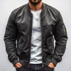Men's Classy Solid Color Multi-pocket Zipper Baseball Jacket 84723008Z sold by Manly