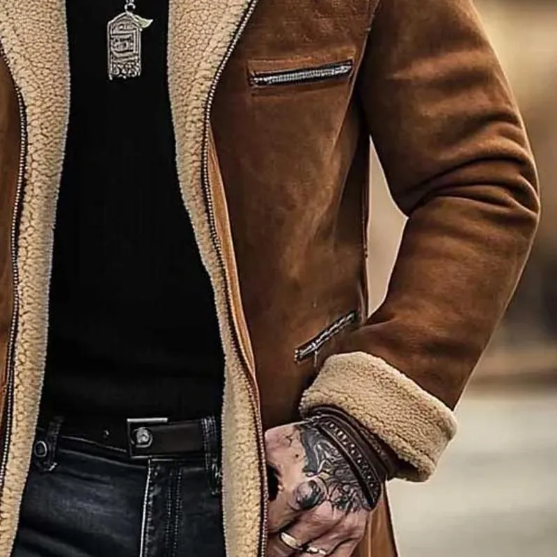 Men's Slim Fit Polar Fleece Lapel Coat 63689834X sold by Manly product image thumbnail 4