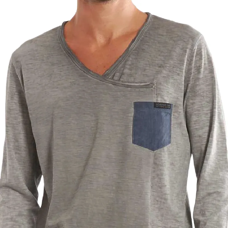 Men's Classic V-neck Long Sleeve Casual T-shirt 06685090F sold by Manly product image thumbnail 3