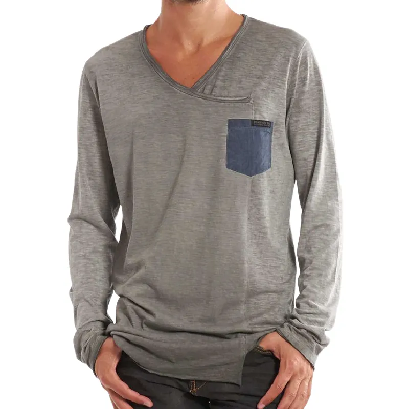 Men's Classic V-neck Long Sleeve Casual T-shirt 06685090F sold by Manly