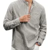 Men's Classic Crew Neck Striped Long Sleeve T-Shirt 15161804F sold by Manly