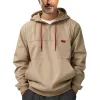 Men's Khaki Half Zip Hoodie 48626255U sold by Manly