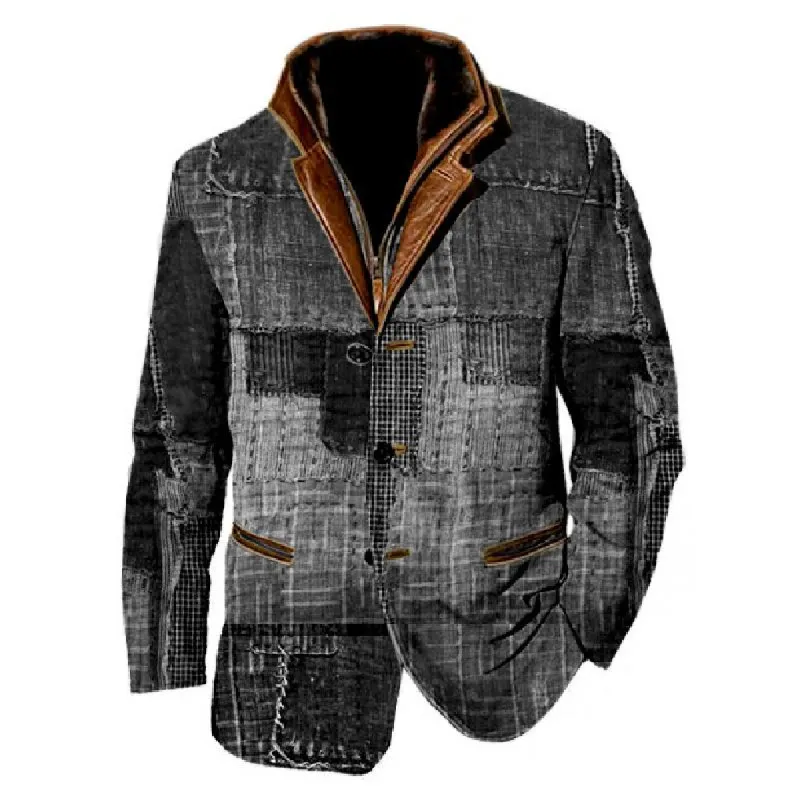 Men's Vintage Patchwork Double Lapel Jacket 00973645F sold by Manly